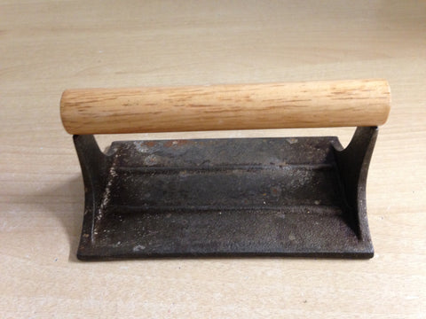 Cast Iron Vintage Pig Bacon Press RARE