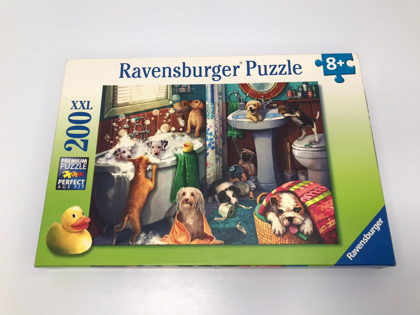 Child Jigsaw Puzzle 200 pc Ravensburger Tub Time Puppies In The Bath