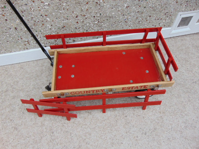 Child's Wagon Country Estate Wood With Rubber Wheels Excellent Condition