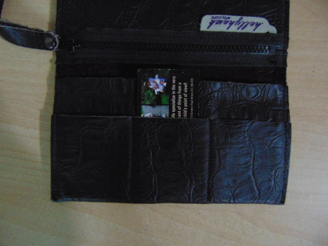 Hollyhawk Leather Ladies Wallet Black Purple