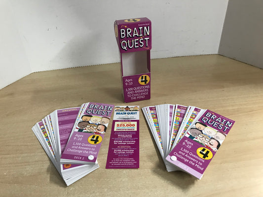 Educational Learning Brain Quest Age 9-10 Grade 4 1500 Questions Excellent