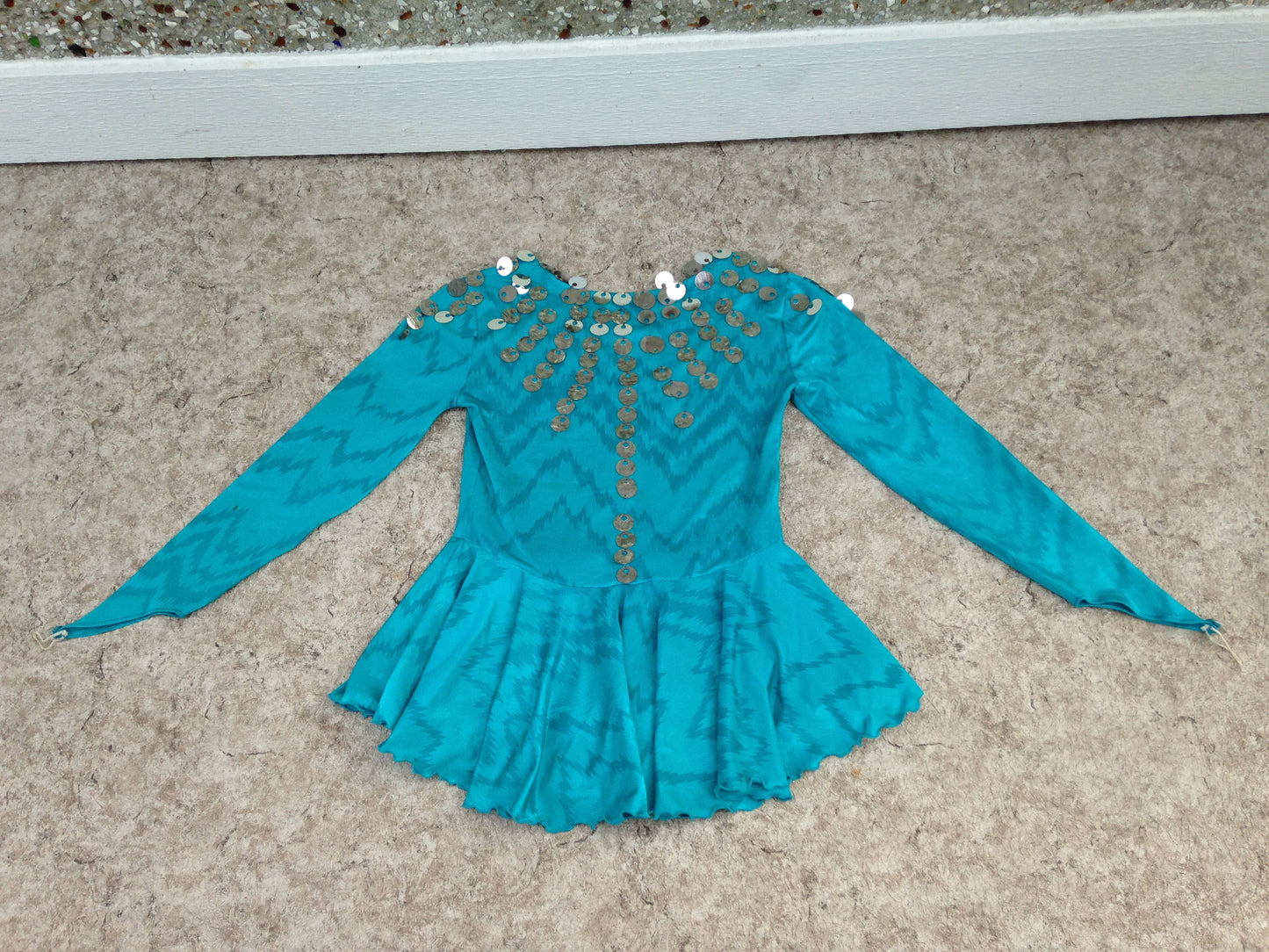 Figure Skating Dress Child Size 12 Brilliant Blue With Sequences Excellent