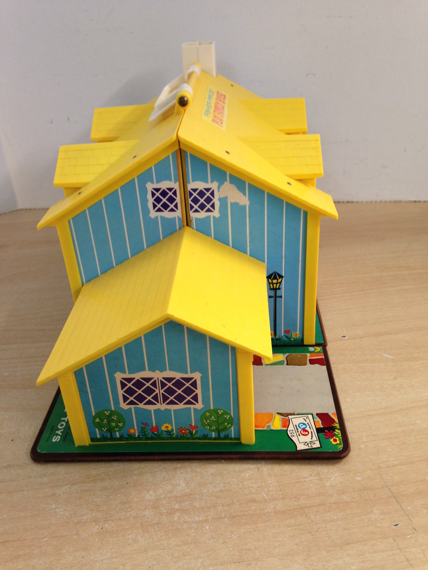Fisher Price Vintage 1969 Play Family 952 Yellow Blue House With Nursery Complete Excellent