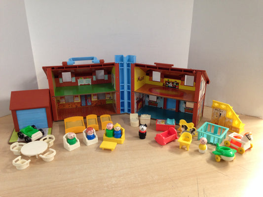 Fisher Price Vintage 1979 Play Family 952 Tudor Brown House With Nursery