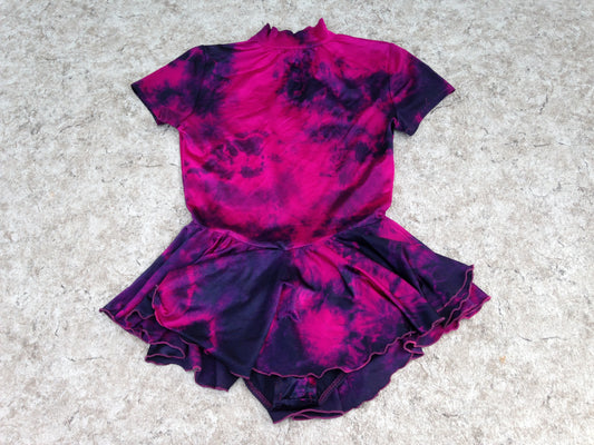 Figure Skating Dress Child Size 14 Fushia and Navy Excellent