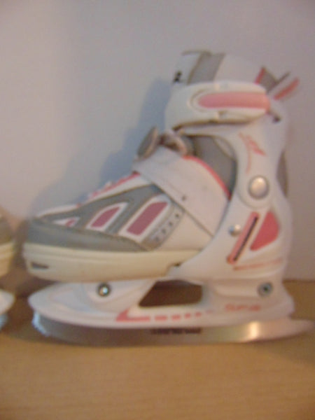 Ice Skates Child Size 10-13 SFR Limited Edition Adjustable White Pink Fantastic Quality Excellent