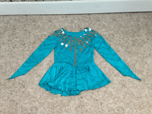 Figure Skating Dress Child Size 12 Brilliant Blue With Sequences Excellent