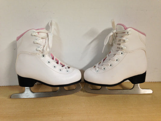 Figure Skates Child Size 10 Jackson Soft Skate Toddler White Pink Excellent