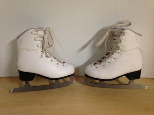 Figure Skates Child Size 10  Jackson Soft Skates White Purple Few Marks