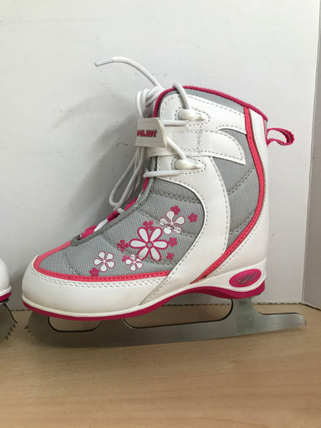 Figure Skates Child Size 11 Hespeler Soft Skates White Pink Excellent