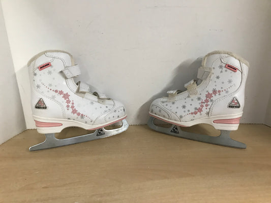 Figure Skates Child Size 13 Jackson Soft Skates White Pink Silver Excellent