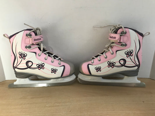 Figure Skates Child Size 2 Reebok Soft Skate Pink Purple Butterfly Excellent