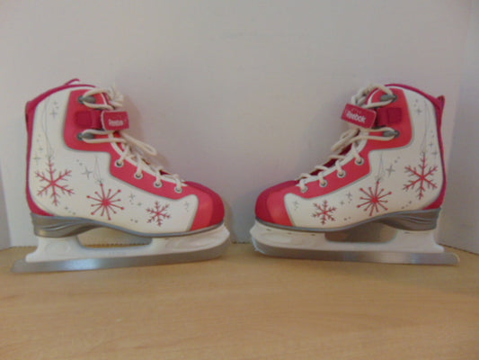 Figure Skates Child Size 3 Reebok Soft Skate Glitter Girl Raspberry White As New
