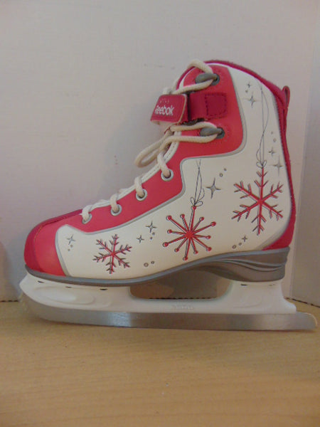 Figure Skates Child Size 3 Reebok Soft Skate Glitter Girl Raspberry White As New