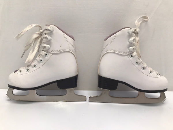 Figure Skates Child Size 8 Toddler Jackson Soft Skates White Purple With Bling Excellent