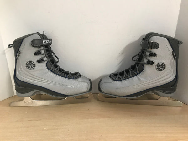 Figure Skates Ladies Size 6 CCM  Soft Skates Grey Blue Excellent