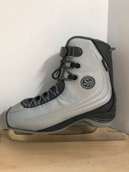 Figure Skates Ladies Size 6 CCM  Soft Skates Grey Blue Excellent