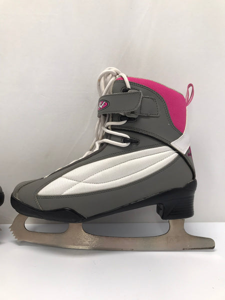 Figure Skates Ladies Size 7 Hespeller Soft Skates Pink Grey