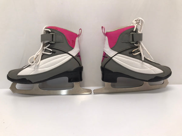 Figure Skates Ladies Size 7 Hespeller Soft Skates Pink Grey