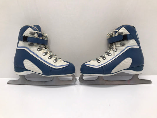 Figure Skates Ladies Size 7 Soft Skates Blue White As New