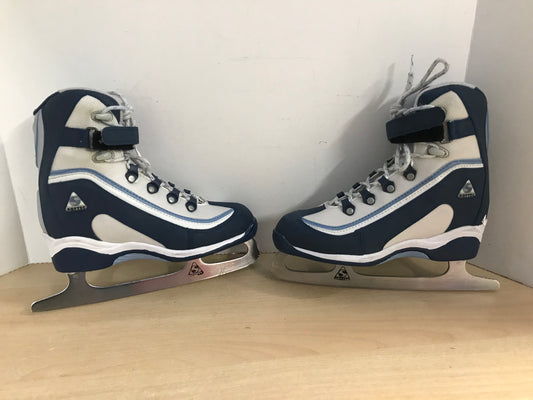 Figure Skates Ladies Size 7 Softec Soft Skates Navy and White