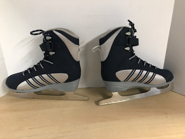 Figure Skates Ladies Size 8 Denim Blue and Grey Soft Skate Excellent