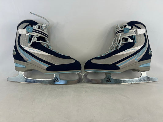 Figure Skates Ladies Size 9 Jackson Softec Soft Skates Grey Denim Blue As New