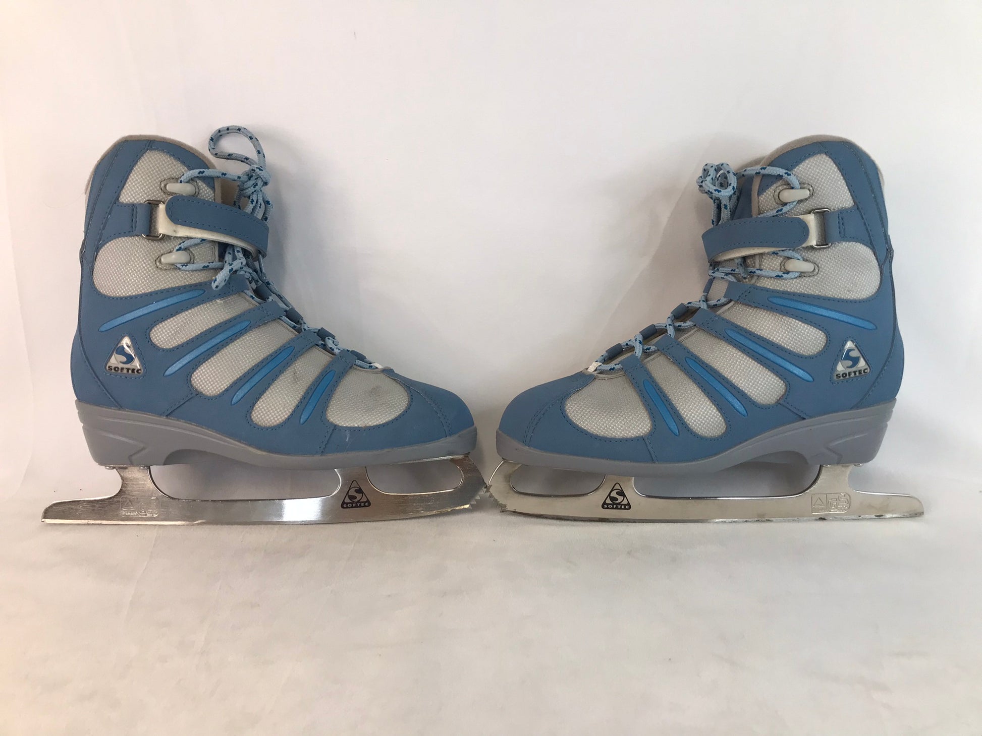 Figure Skates Ladies Size Softec Soft Skates Denim Blue Grey