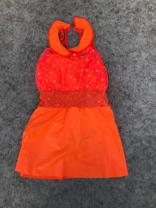 Figure Skating Dress Child Size 8-10 Tangerine As New MM 8014
