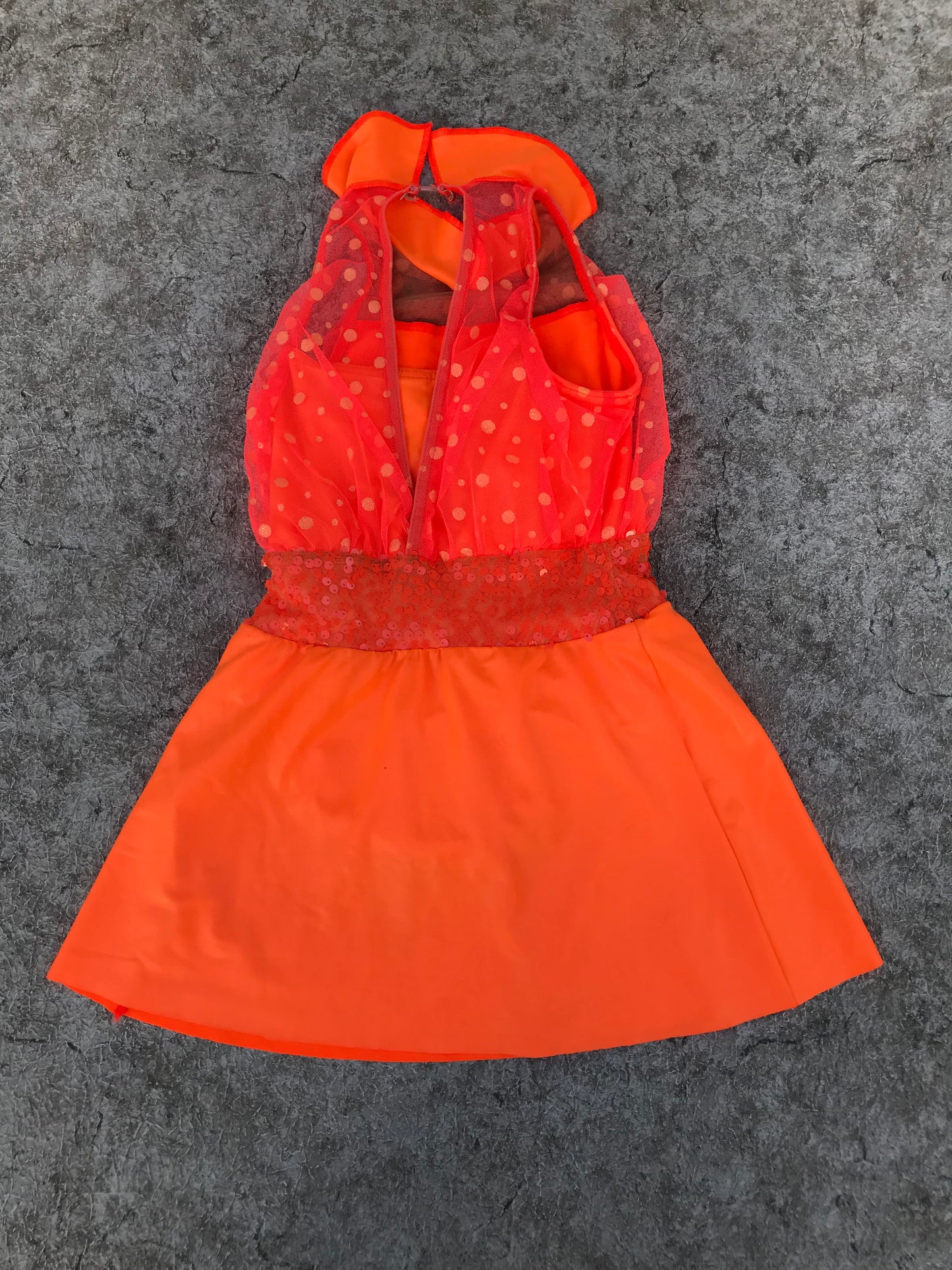 Figure Skating Dress Child Size 8-10 Tangerine As New MM 8014