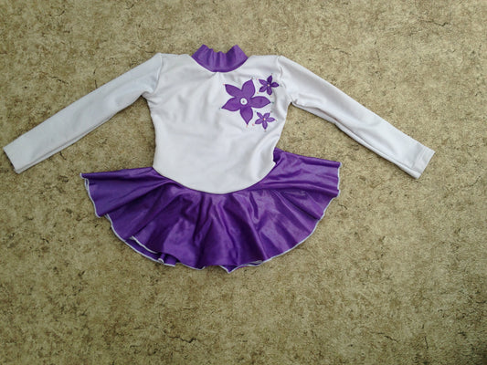 Figure Skating Dress Child Size 8 White and Purple