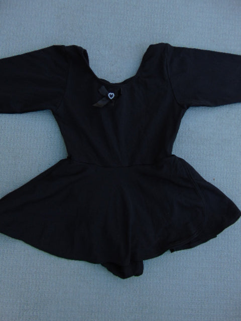 Figure Skating Dress Child Size 6 X Black Stretch Nylon Excellent