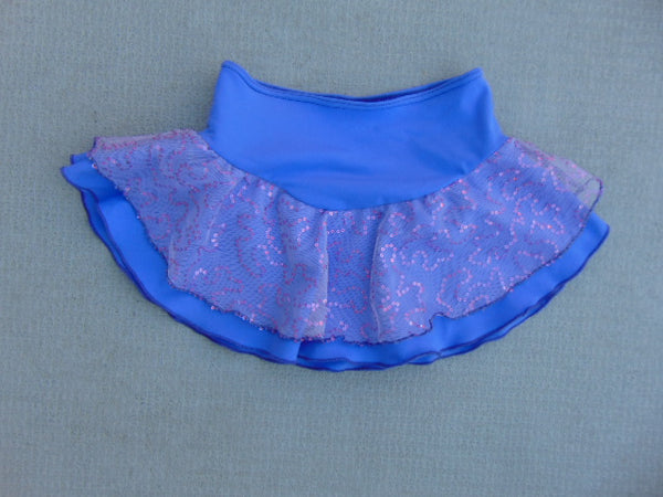 Figure Skating Dress Child Size 8-10 Skirt Purple With Sequenses Stretch Nylon New Demo Model