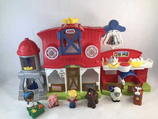 Fisher Price Little People Caring for Animals Farm With Farmer And Wife Real Sounds As New