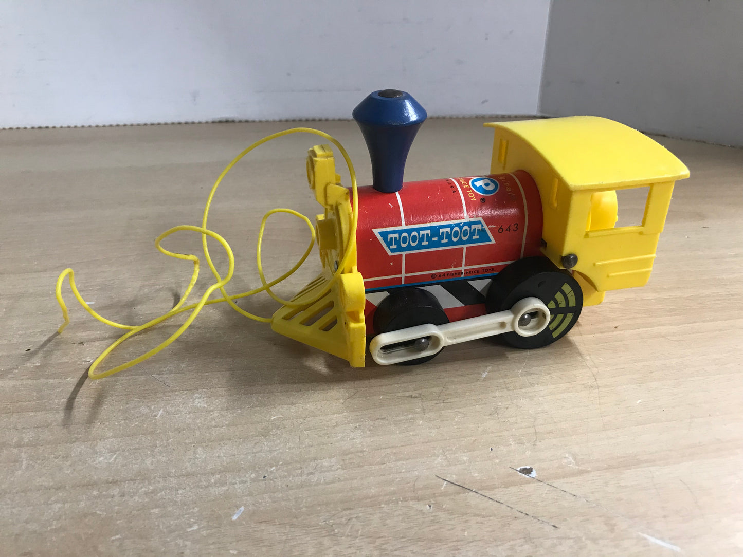 Fisher Price Vintage 1964 Wood Toot Toot Train Toy RARE