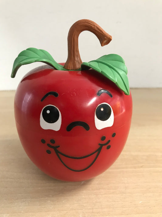 Fisher Price Vintage 1972 Happy Chime Apple RARE With Hooked Stem Excellent Shape and Eyes CW 1929