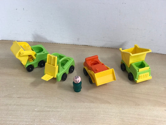Fisher Price Vintage Little People 1977 Play Family Lift Load Construction Crew Lot 5 pc RARE