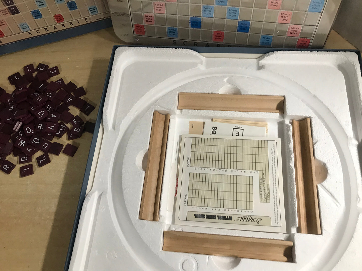 Game 1982 Vintage Scrabble Deluxe Edition No 71 With Turntable Base Selchow & Righter RARE As New Complete