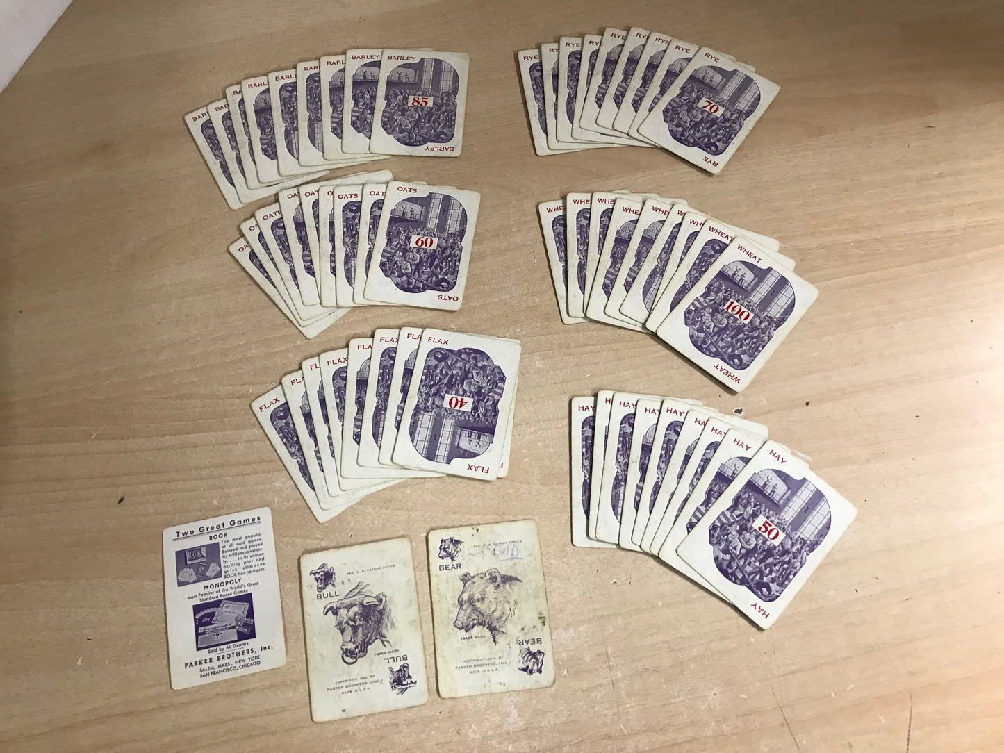 Game 1919, 1947 Vintage Parker Brothers Card Game Pit Bull & Bear Addition Very RARE Complete