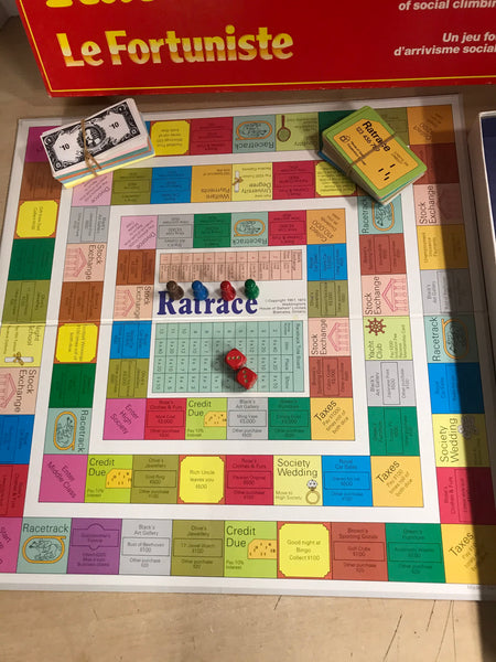 Game 1974 Vintage RATRACE Rat Race Board Game Waddingtons COMPLETE Bilingual As New RARE