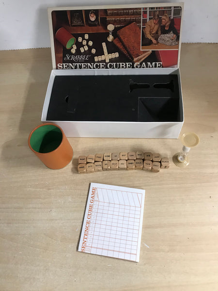 Game 1971 Vintage Scrabble Sentences Cube Game Complete