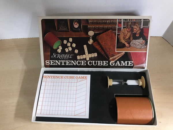 Game 1971 Vintage Scrabble Sentences Cube Game Complete