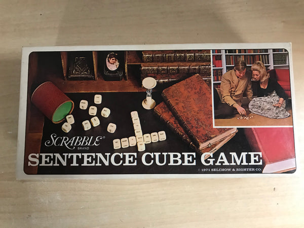 Game 1971 Vintage Scrabble Sentences Cube Game Complete