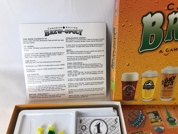 Game  Brew-Opoly Beer Canadian Edition Monopoly Complete As New RARE