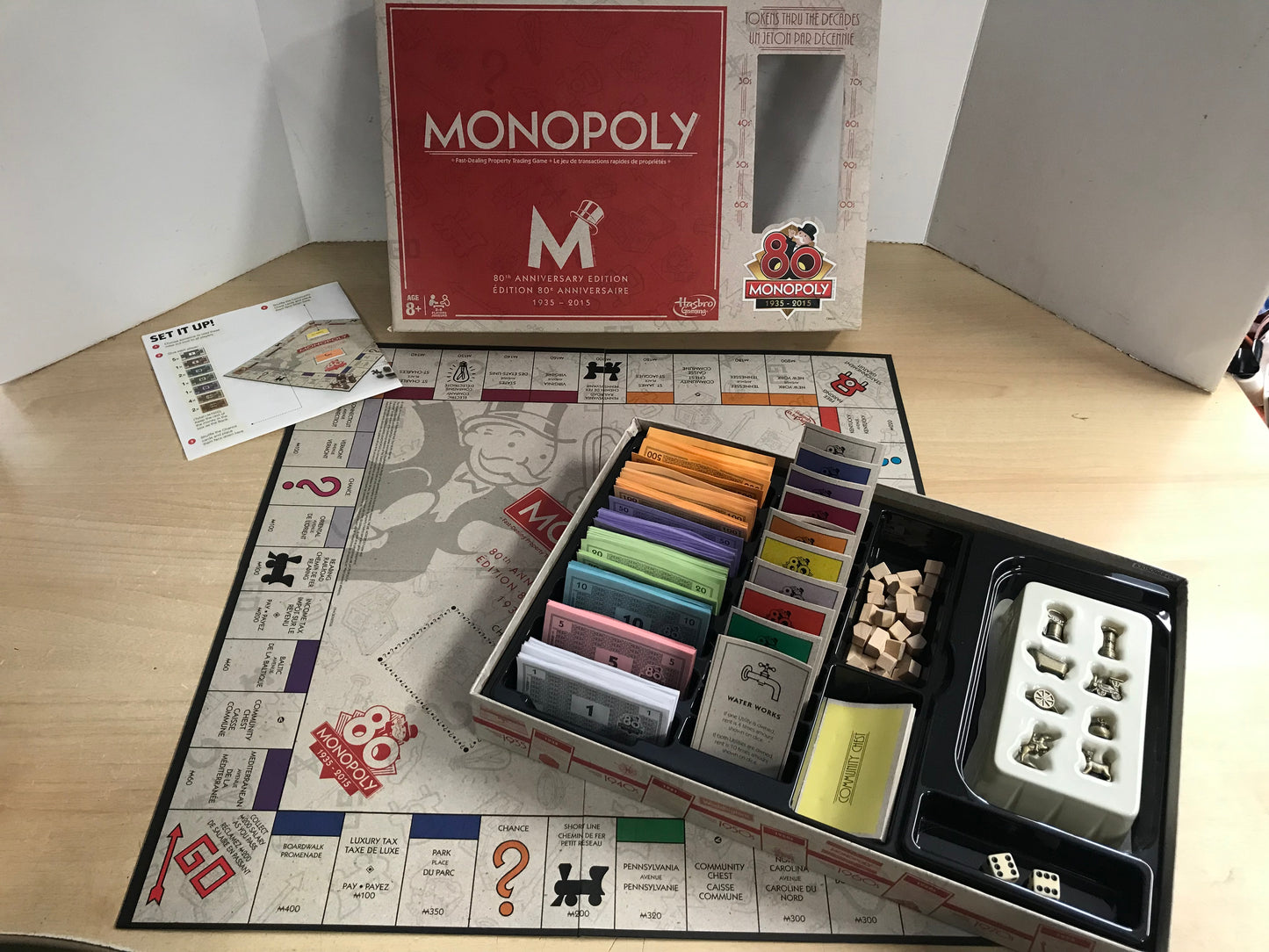 Game Monopoly 80 Years 1935-2015 Anniversary Edition Age 8+ Complete Excellent