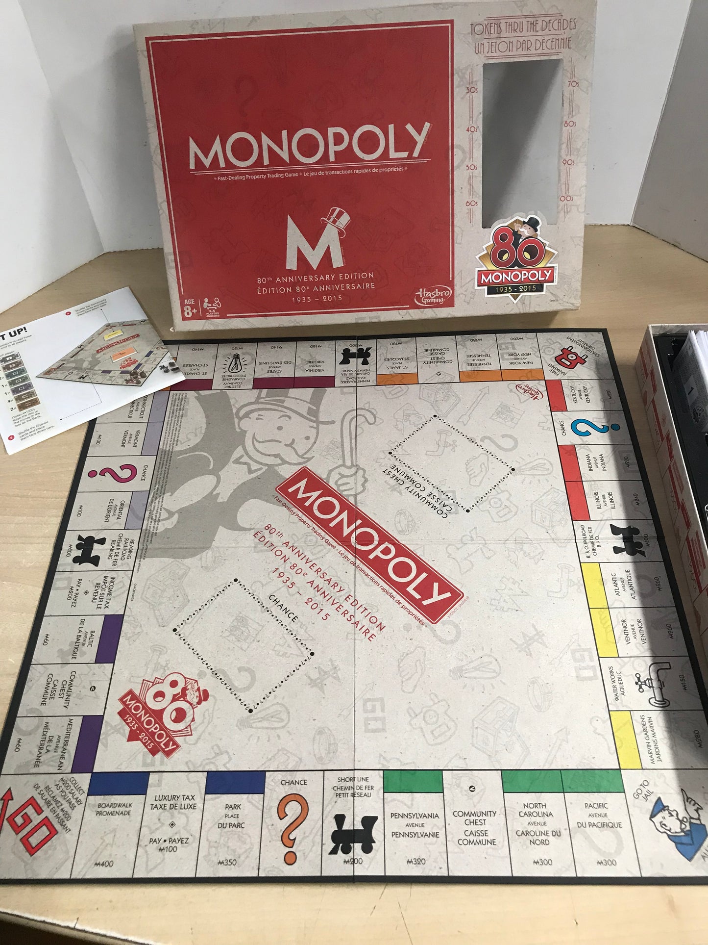 Game Monopoly 80 Years 1935-2015 Anniversary Edition Age 8+ Complete Excellent