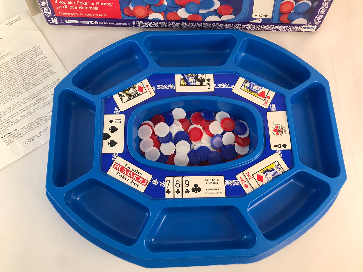 Game Rummoli Tray Set Vintage RARE With chips 16 x 12 inch Large Size