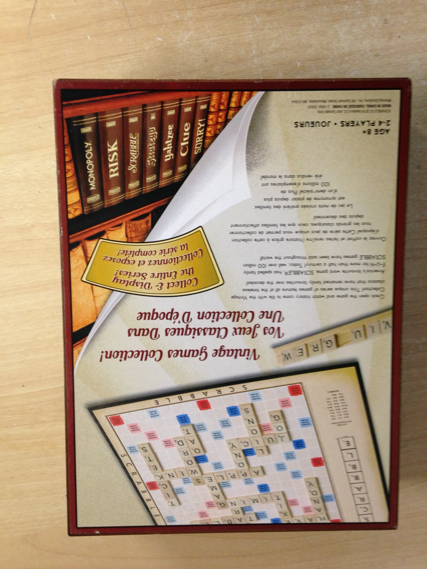 Game Scrabble Wood and Wood Case As New Complete Excellent