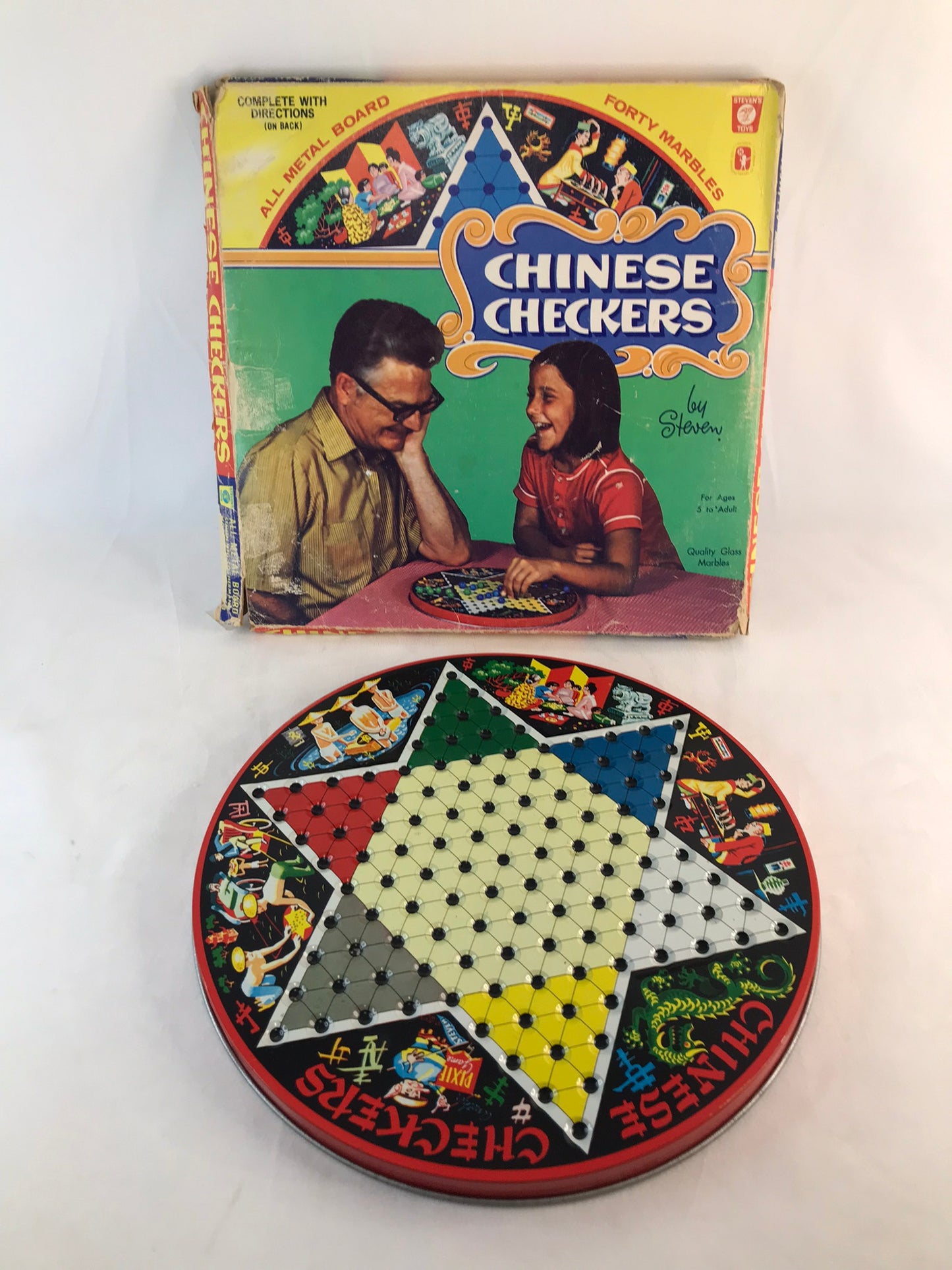 Game Vintage 1970's Steven Chinese Checkers All Betal Board No Marbles RARE