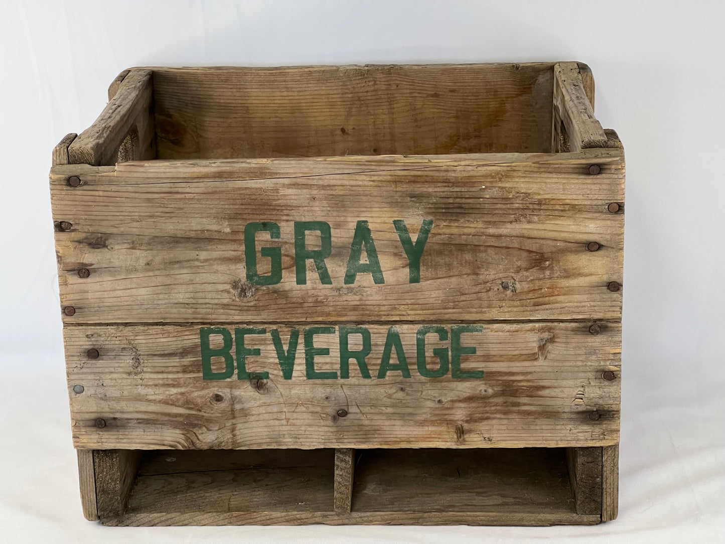 Grandma Attic Vintage Gray Beverage Wood Soda Pop Case Excellent Condition